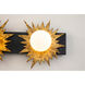 Soleil 4 Light 32 inch WZC+Gold Bath Light Wall Light in Weather Zinc and Gold Leaf with Antique